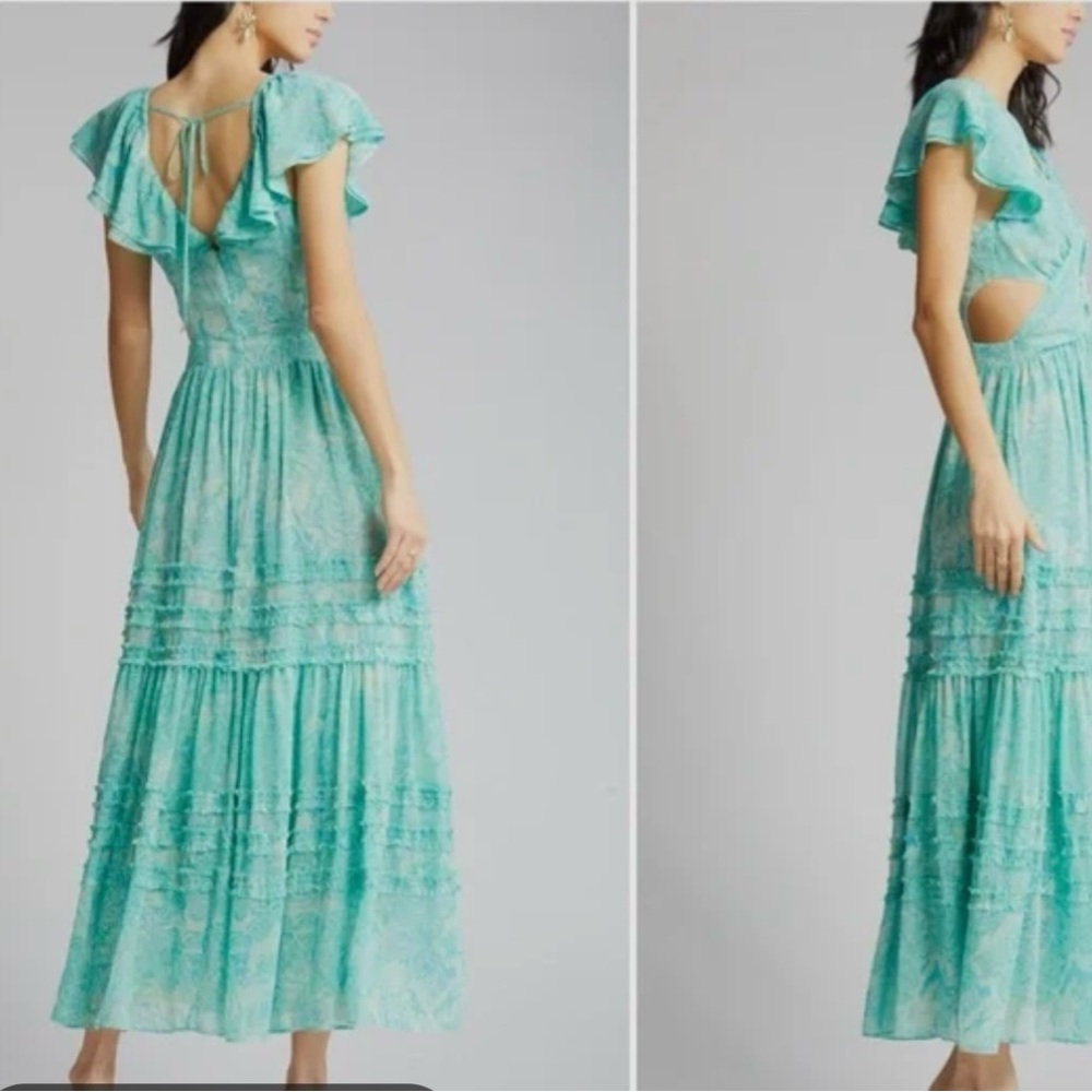 Chelsea 28 Aqua Maxi Dress with Side Cutouts